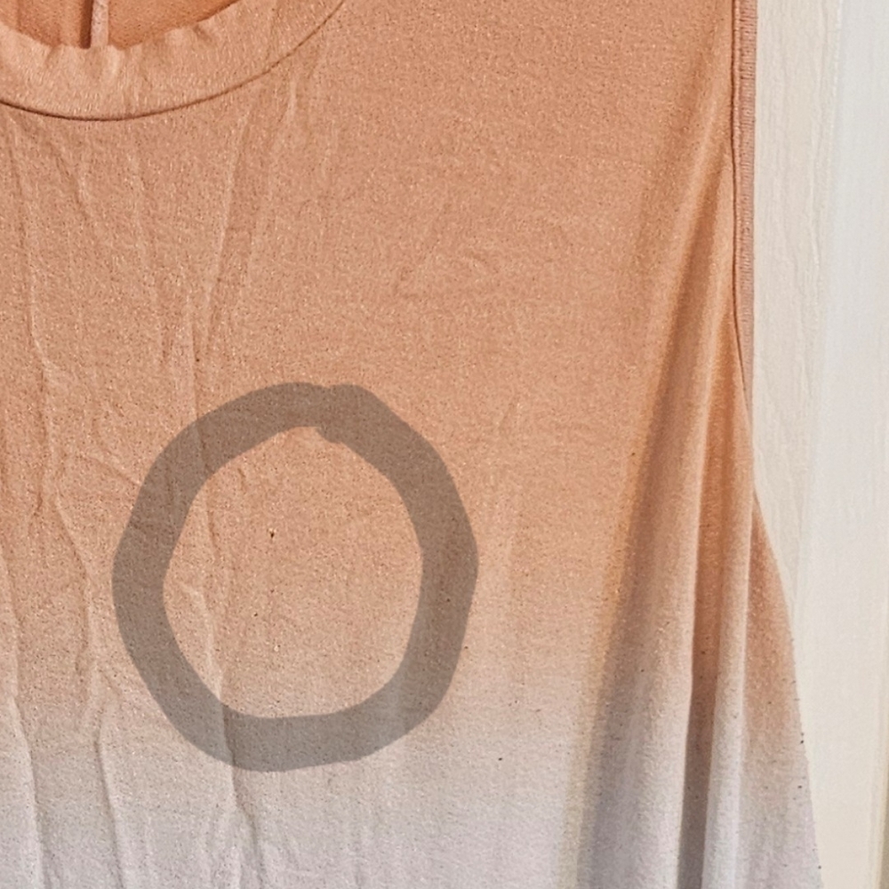 Lane Bryant Gradient Ombre Tank Top Peach Olive Sleeveless Swing Sz 18/20 *read - Picture 3 of 7